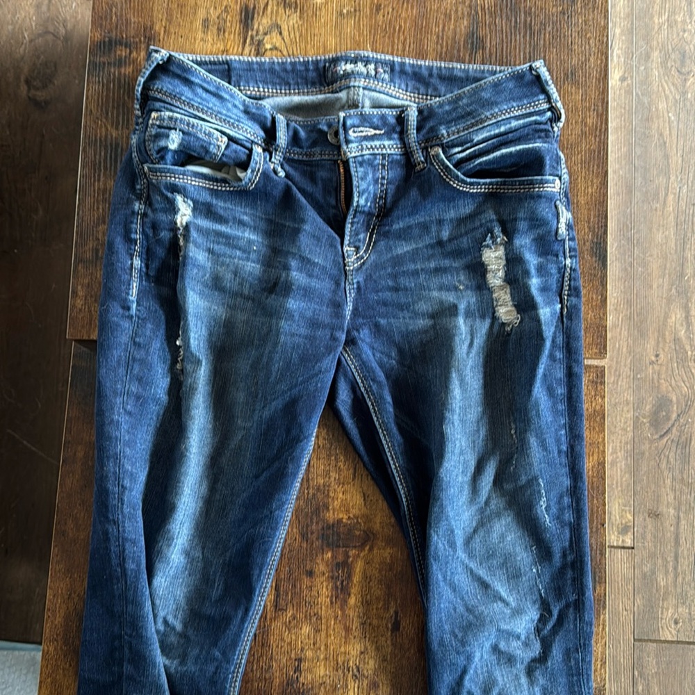 Silver skinny jeans